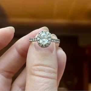 Neil Lane 1-1/2 total carat 14k white gold engagement ring sz 6